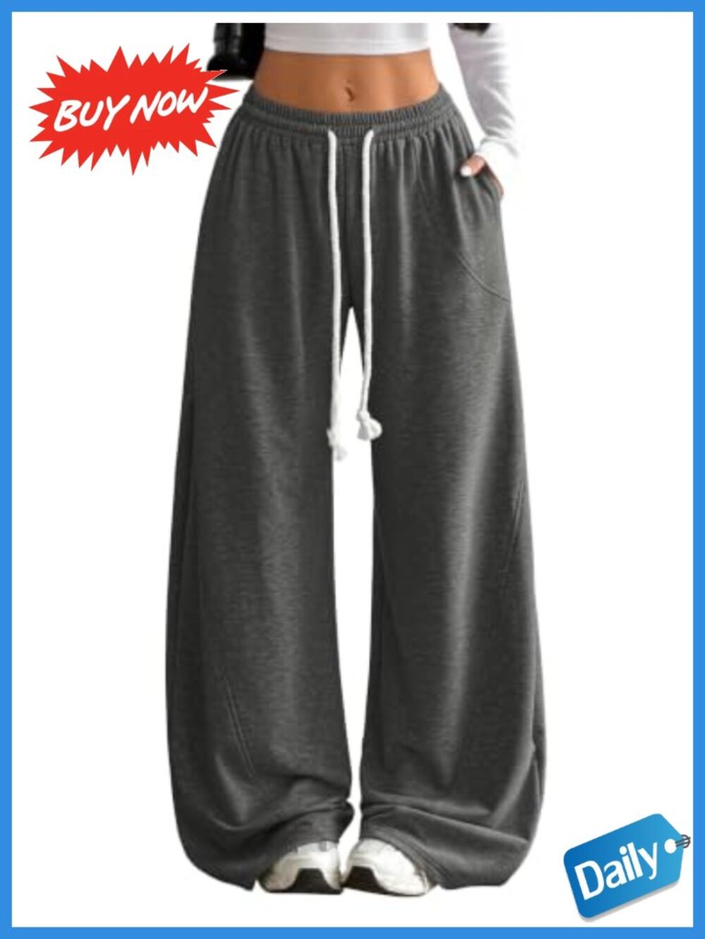Wide Leg Sweatpants with Pockets Vintage Loose Fit Lounge Pants